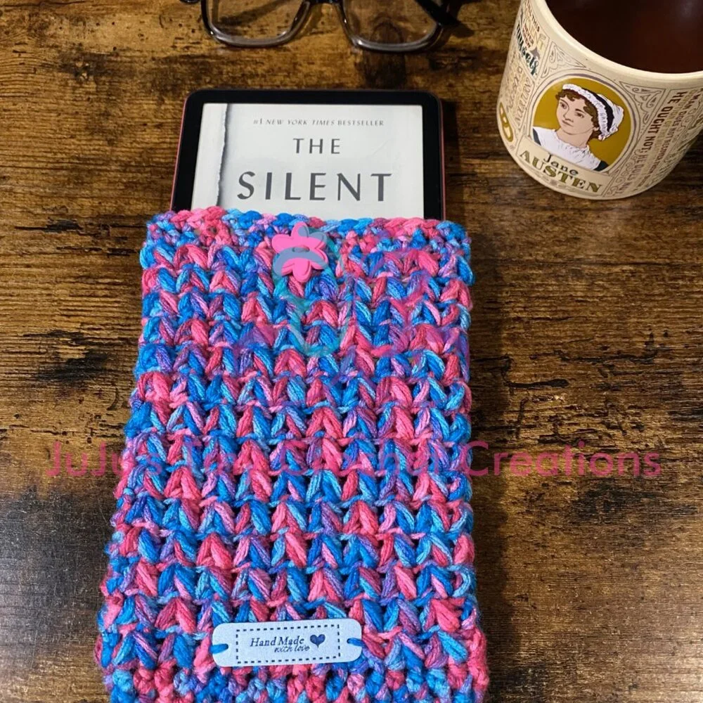 Handmade Crocheted Cover for Kindle Paperwhite E-Reader - Gift for Book Lovers